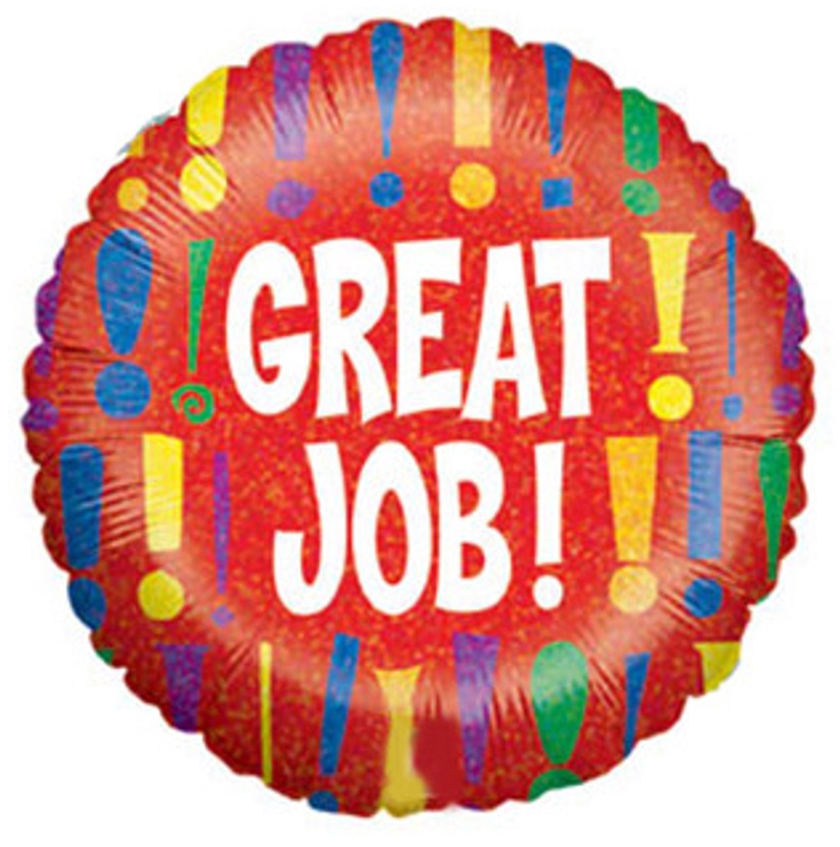Folieballon “Great Job” 45 cm – holografisch design. Voor felicitaties/ lucht of helium. Mogelijk geleverd zonder plastic verpakking